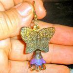 Stone Butterfly Earrings With Czech Crystalsand..