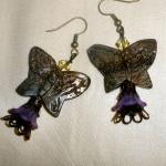 Stone Butterfly Earrings With Czech Crystalsand..