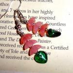 Czech Glass Stacked Flower Earrings In Pink And..