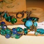 Blue Green Bracelet - Woven Wire - One Of A Kind