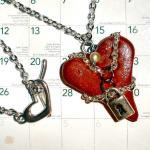 Chained Heart Necklace On Silver Plated Chain -..