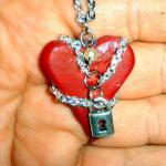 Chained Heart Necklace On Silver Plated Chain -..