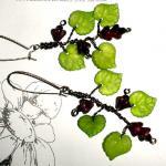Grape Vine Earrings - Bronze Wire Wrapped