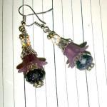 Beaded Flower Earrings With Silver Plated Earwires