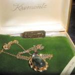 14kt Jade Necklace - Vintage Krementz - In..