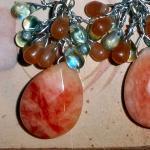 Jade Earrings - Gorgeous With Orange And Teal..