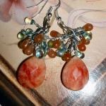 Jade Earrings - Gorgeous With Orange And Teal..