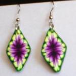 Gorgeous Floral Earrings Polymer Clay Wild Flower..