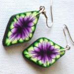 Gorgeous Floral Earrings Polymer Clay Wild Flower..