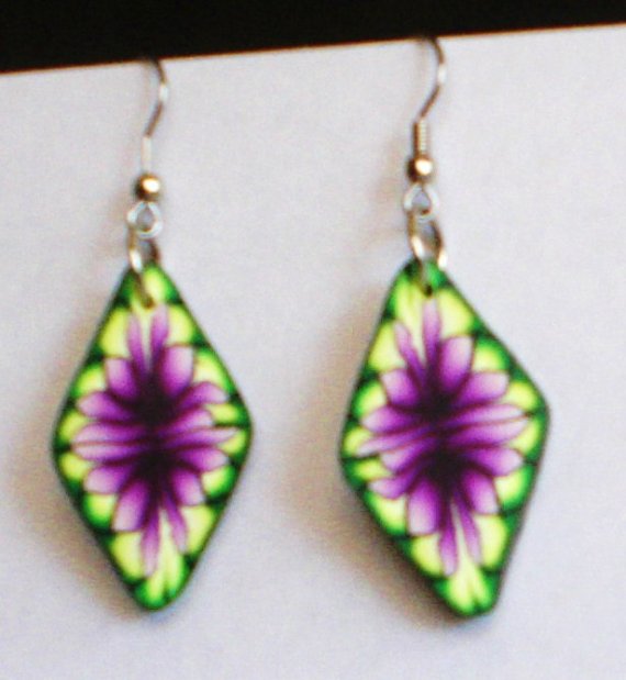 Gorgeous Floral Earrings Polymer Clay Wild Flower Design